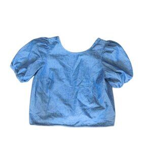 Eloquii Size 22 Plus Size Denim Short Sleeve Shirt Top